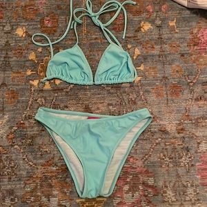 Rhinestone bikini set, Size S, 42, Princess vibes baby blue/aqua